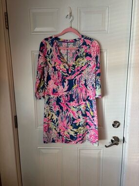 Lilly Pulitzer Women's Banyan Dress in the Sunken Treasure print.